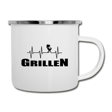 Grillen Emaille Tasse - Grillen
