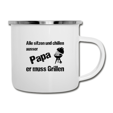 Grillen Emaille Tasse - Grillen