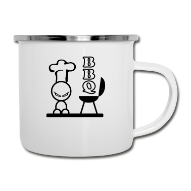 Grillen Emaille Tasse - grill