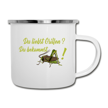 Grillen Emaille Tasse - Grillen