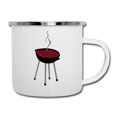 Grillen Emaille Tasse - Grill