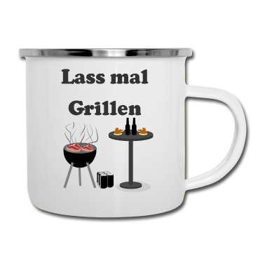 Grillen Emaille Tasse - Grillen