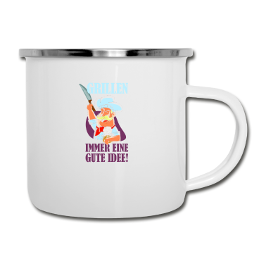 Grillen Emaille Tasse - Grillen