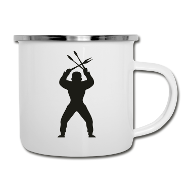 Grillen Emaille Tasse - grillen