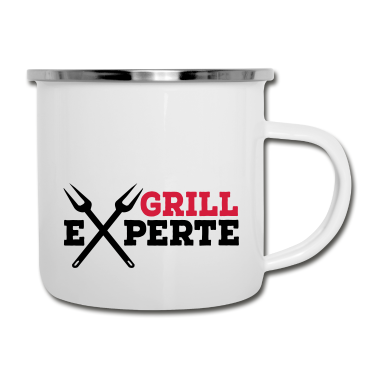 Grillen Emaille Tasse - Grill