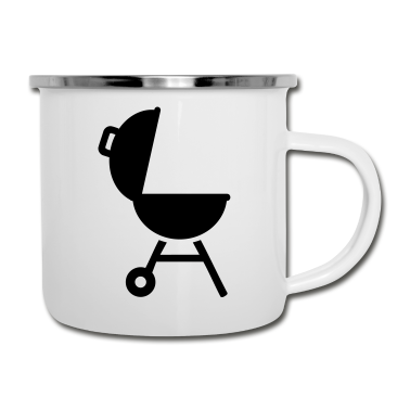 Grillen Emaille Tasse - Grill