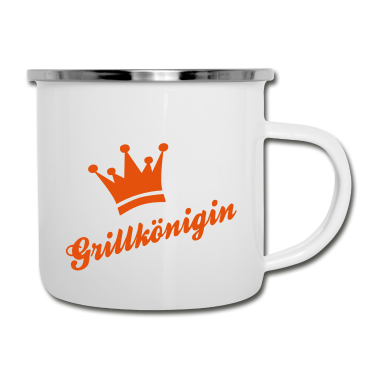 Grillen Emaille Tasse - grillen