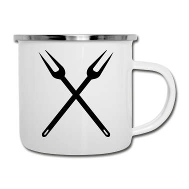 Grillen Emaille Tasse - grillen