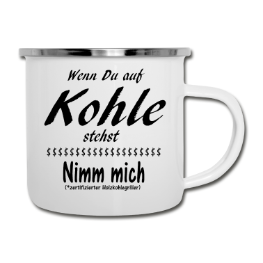 Grillen Emaille Tasse - Grillen