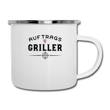 Grillen Emaille Tasse - Auftrags Griller - Grillen