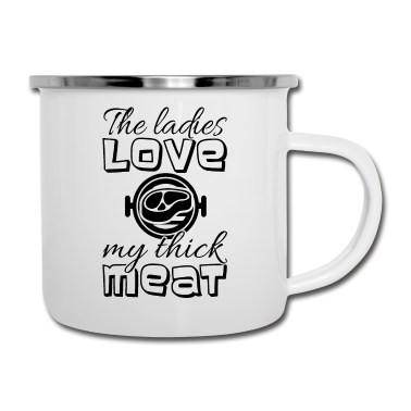 Grillen Emaille Tasse - grillen