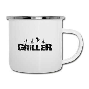 Grillen Emaille Tasse - Grillen