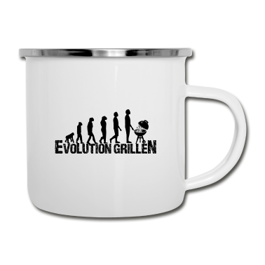 Grillen Emaille Tasse - Grillen