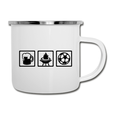 Grillen Emaille Tasse - Grillen