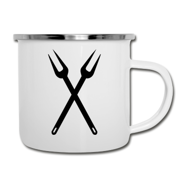 Grillen Emaille Tasse - grillen