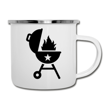 Grillen Emaille Tasse - Grill