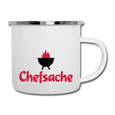 Grillen Emaille Tasse - grillen