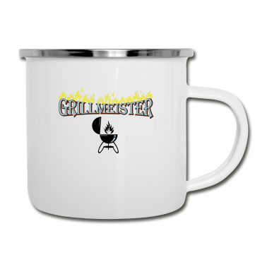 Grillen Emaille Tasse - Grill