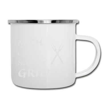 Grillen Emaille Tasse - Nur mit Grillen