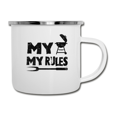 Grillen Emaille Tasse - Mein Grill