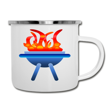 Grillen Emaille Tasse - Grillfeuer GRILL GRILLEN