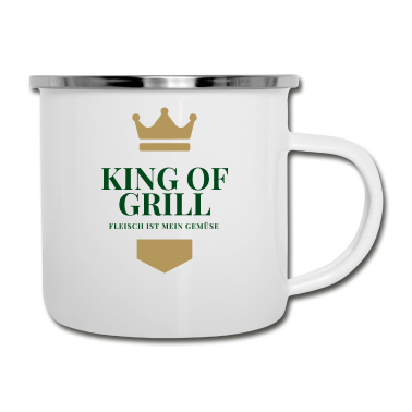 Grillen Emaille Tasse - Grillmeister Grill Griller grillen Geschenkidee