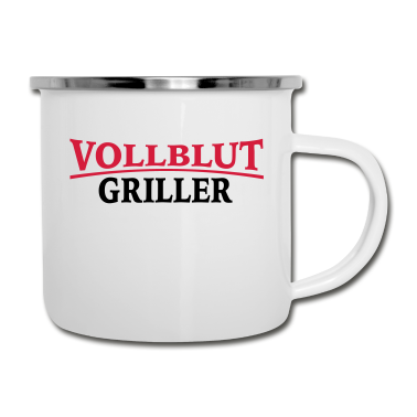 Grillen Emaille Tasse - grillen