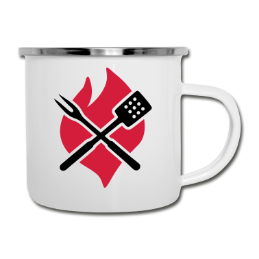 Grillen Emaille Tasse - Grillen