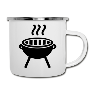 Grillen Emaille Tasse - Grill