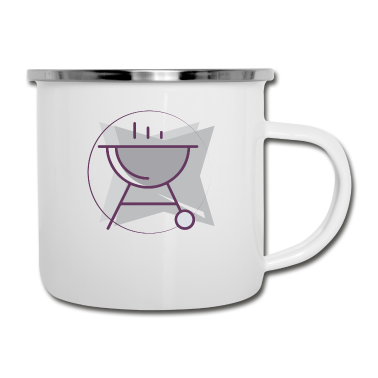 Grillen Emaille Tasse - Grill Grillen Geschenk