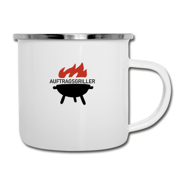 Grillen Emaille Tasse - Grill Grillmeister Grillen Auftragsgriller