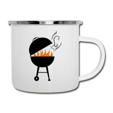 Grillen Emaille Tasse - Grill