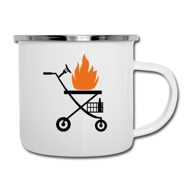 Grillen Emaille Tasse - Grill grillen