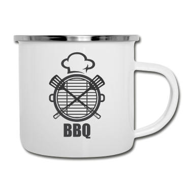 Grillen Emaille Tasse - Grillen Griller Grill BBQ Grillkohle Geschenkidee