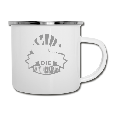 Grillen Emaille Tasse - Grillen Griller Grill Tiere Essen Fleischfresser