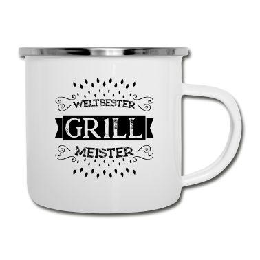 Grillen Emaille Tasse - Grill Meister Weltbester Grillen Grill Saison