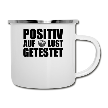 Grillen Emaille Tasse - Grillen Griller Grill BBQ Grillsaison Geschenkidee