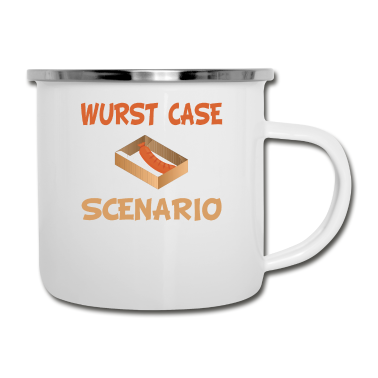 Grillen Emaille Tasse - Grillen Griller Grill BBQ Grillsaison Geschenkidee