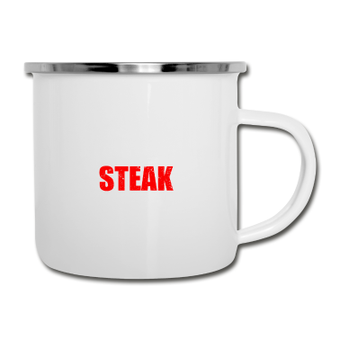 Grillen Emaille Tasse - Grillen Griller Grill BBQ Grillsaison Geschenkidee