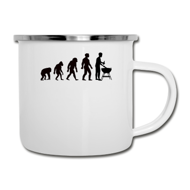 Grillen Emaille Tasse - Grillen Griller Grill BBQ Grillkohle Geschenkidee