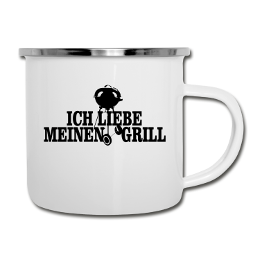 Grillen Emaille Tasse - Grill