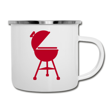 Grillen Emaille Tasse - Grill