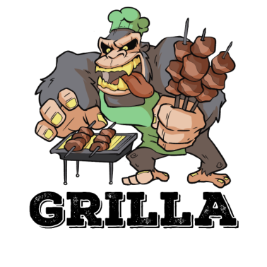 Motiv Grill BBQ Smoker Grillen Gorilla Spruch Griller