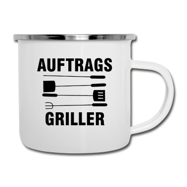 Grillen Emaille Tasse - Auftrags Griller | Grillen Sommer Grill Geschenke