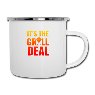 Grillen Emaille Tasse - Grill