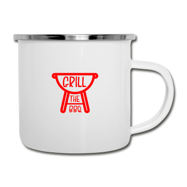 Grillen Emaille Tasse - Grill