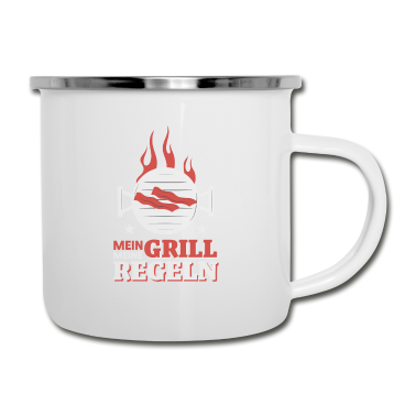 Grillen Emaille Tasse - Mein Grill, Meine Regeln, Chef am Grill