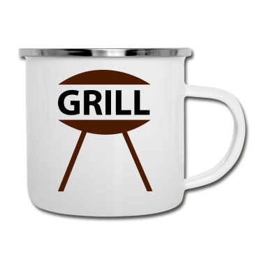 Grillen Emaille Tasse - Grill