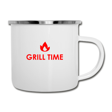Grillen Emaille Tasse - Grill