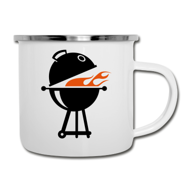 Grillen Emaille Tasse - Grill